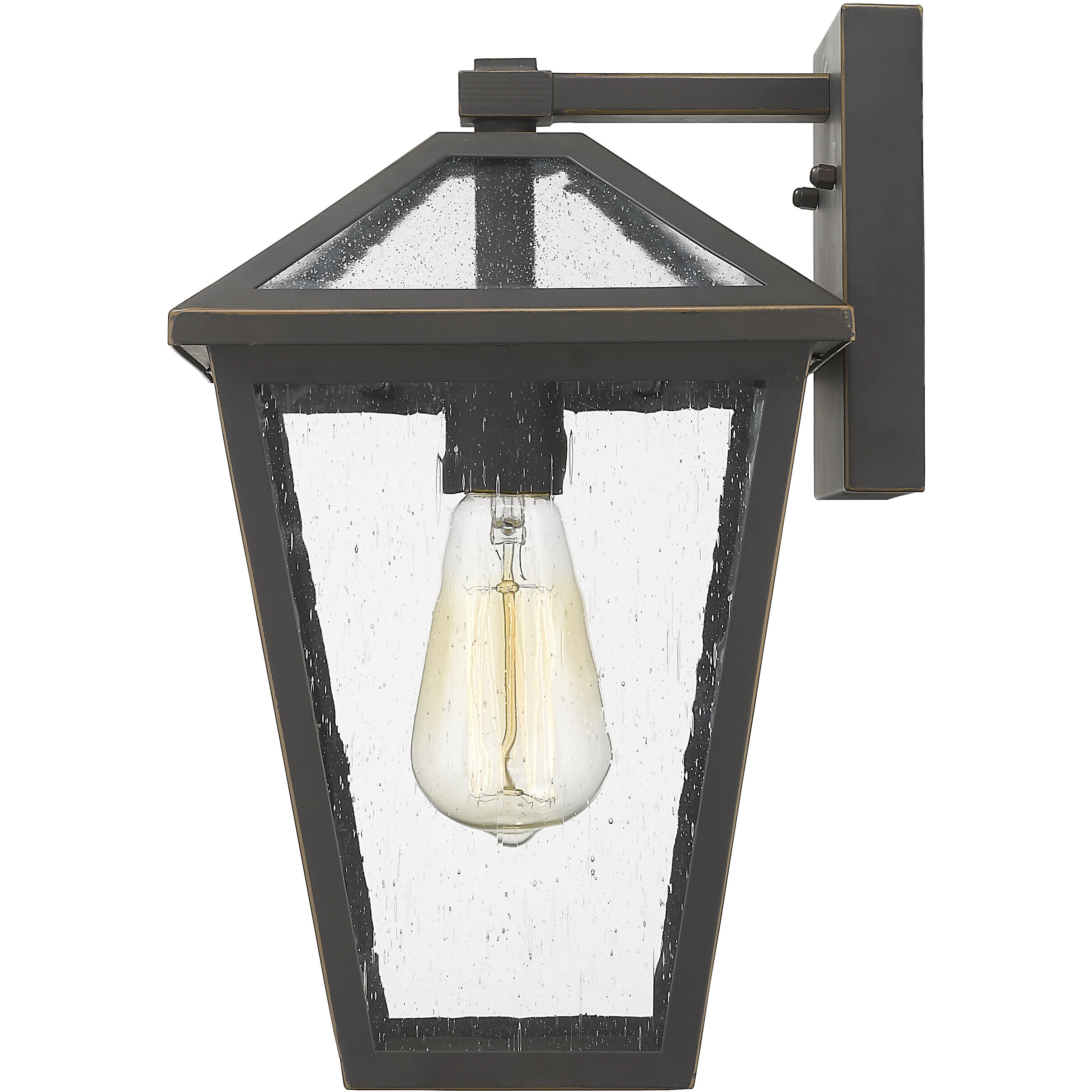 Talbot 1 Light 13.25 inch Oil Rubbed Bronze Outdoor Wall Light in Seedy Glass