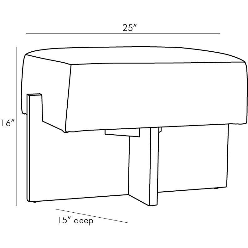 Tuck 16 inch Bone Ottoman