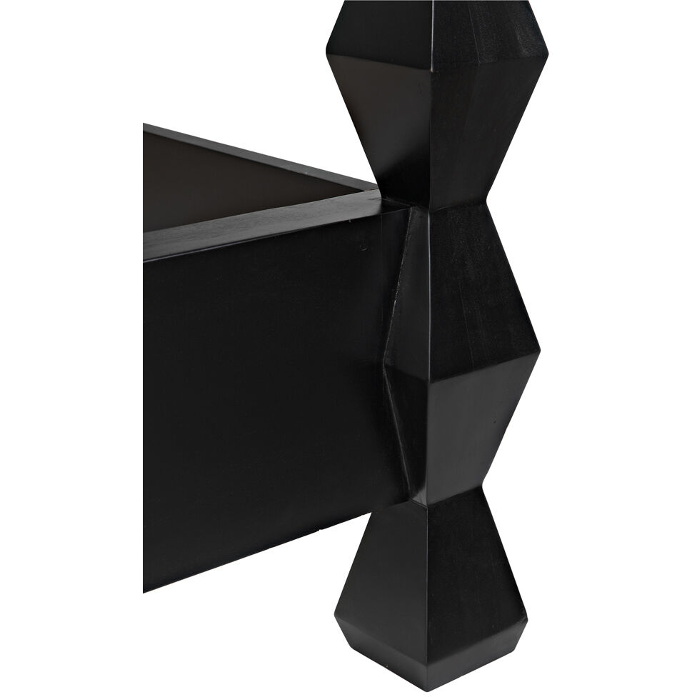 Brancusi Hand Rubbed Black Bed, Eastern King