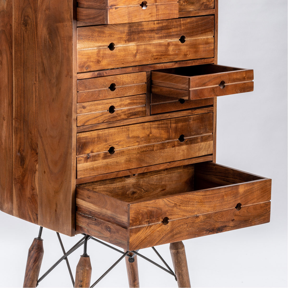 Center Hill Medium Brown and Black Cabinet