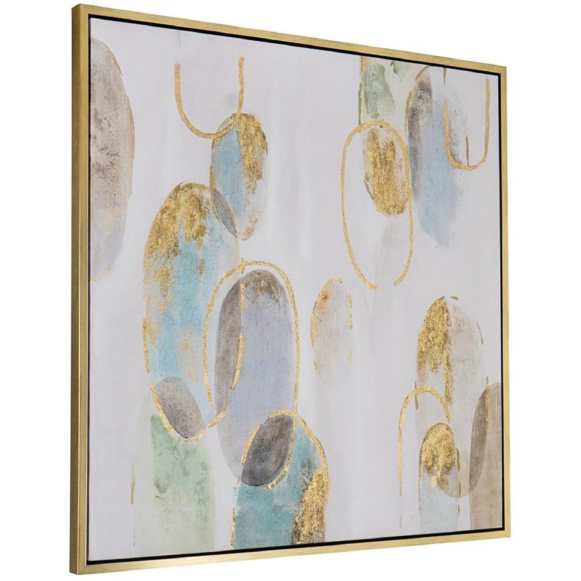 Gizem Gold/Gray/Blue Wall Art