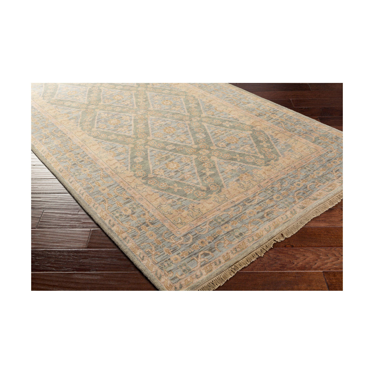 Zeus 102 X 66 inch Sage/Denim/Khaki/Camel Rugs, Wool