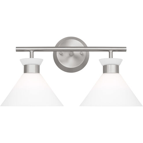 Drew & Jonathan Belcarra 2 Light 17.25 inch Brushed Steel Wall Bath Fixture Wall Light