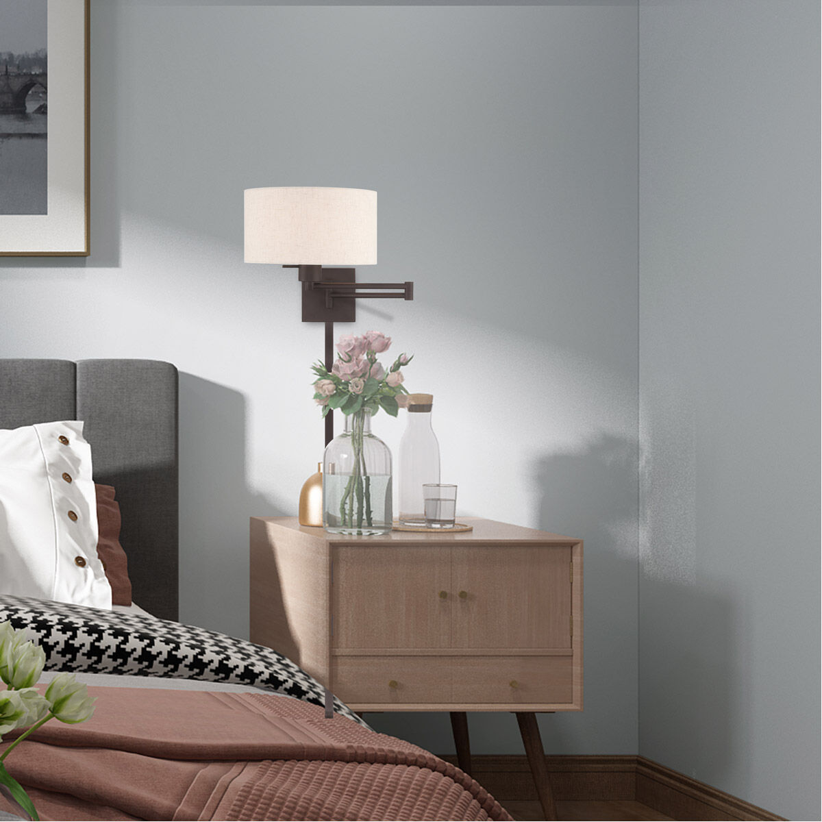 Allison 24 inch 100.00 watt Bronze Swing Arm Wall Lamp Wall Light