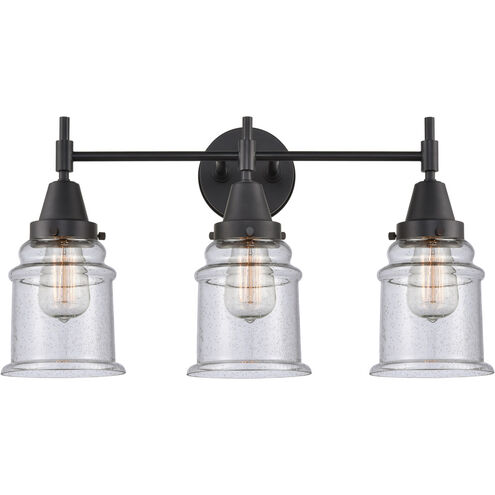 Caden LED 24 inch Matte Black Bath Vanity Light Wall Light in Seedy Glass