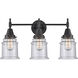 Caden LED 24 inch Matte Black Bath Vanity Light Wall Light in Seedy Glass