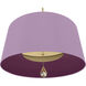 Williamsburg Custis 3 Light 15 inch Modern Brass Pendant Ceiling Light in Ludwell Lilac With Greenhow Grape