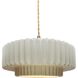Radiance Collection - Pleated Tier Pendant Ceiling Light in Brushed Brass, Replaceable Bulb, Beige Twist Cord, Matte White, 14.5W x 5.25H, Form+Finish+Function