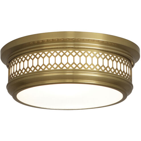 Williamsburg Tucker 2 Light 11.75 inch Antique Brass Flushmount Ceiling Light