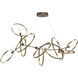 Celesse 6 Light 59.7 inch Bronze and Soft Gold Pendant Ceiling Light in Bronze/Soft Gold