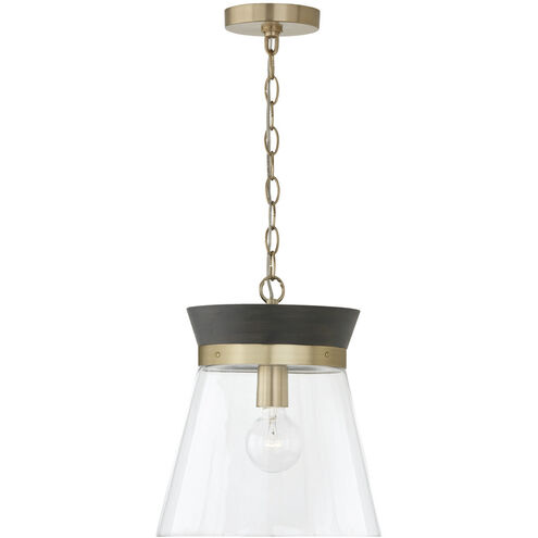 Capital Lighting Finn 1 Light 12 inch Black Stain and Matte Brass Pendant Ceiling Light 347311KR - Open Box