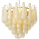 Chaves 9 Light 25 inch Champagne-Colored Glass and Antique Brass Chandelier Ceiling Light, Small