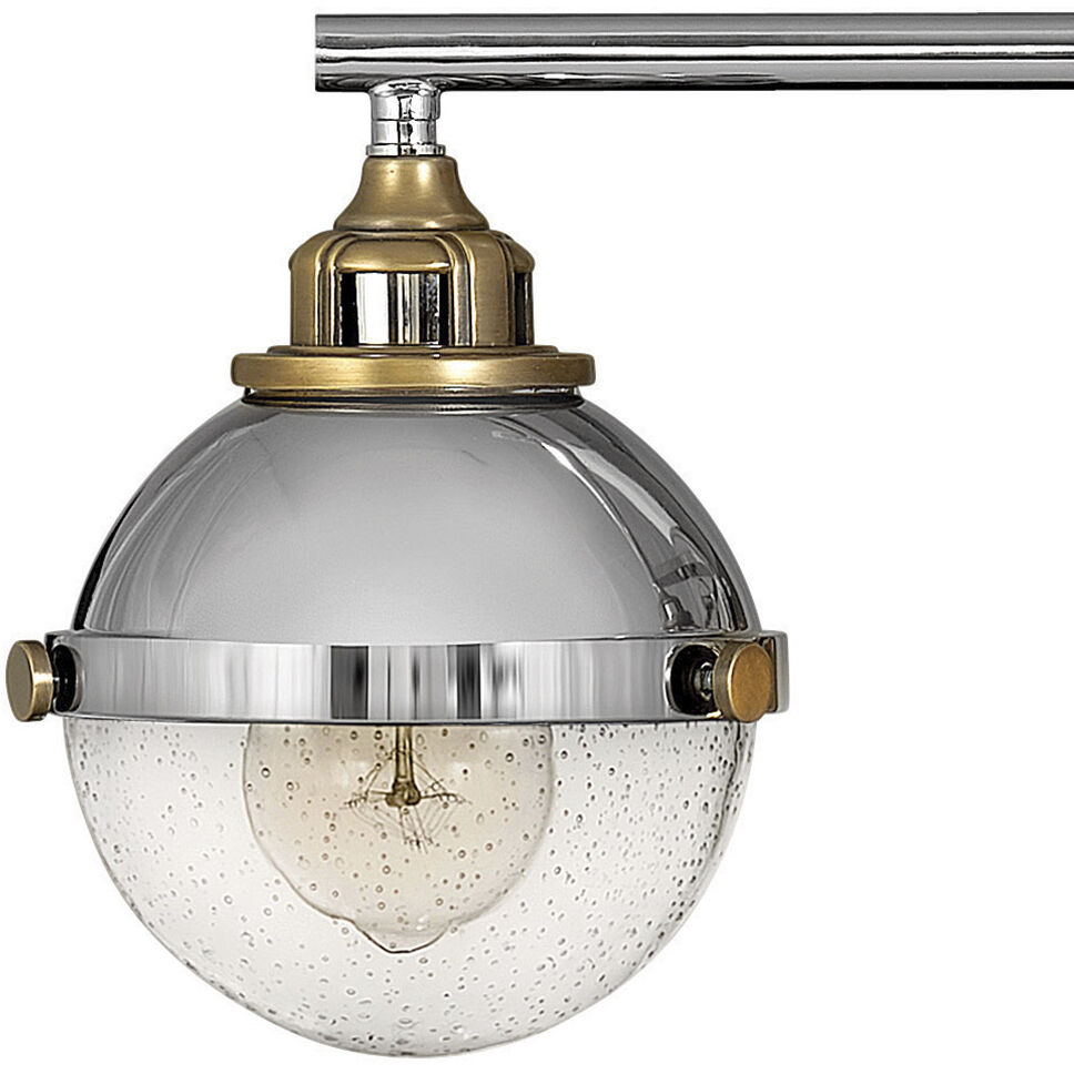 Fletcher 3 Light 25 inch Polished Nickel with Heritage Brass Vanity Light Wall Light