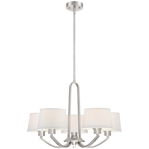 Studio 5 Light 26 inch Satin Platinum Chandelier Ceiling Light