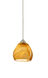 Tay Tay 1 Light Satin Nickel Pendant Ceiling Light in Honey Glass, Halogen
