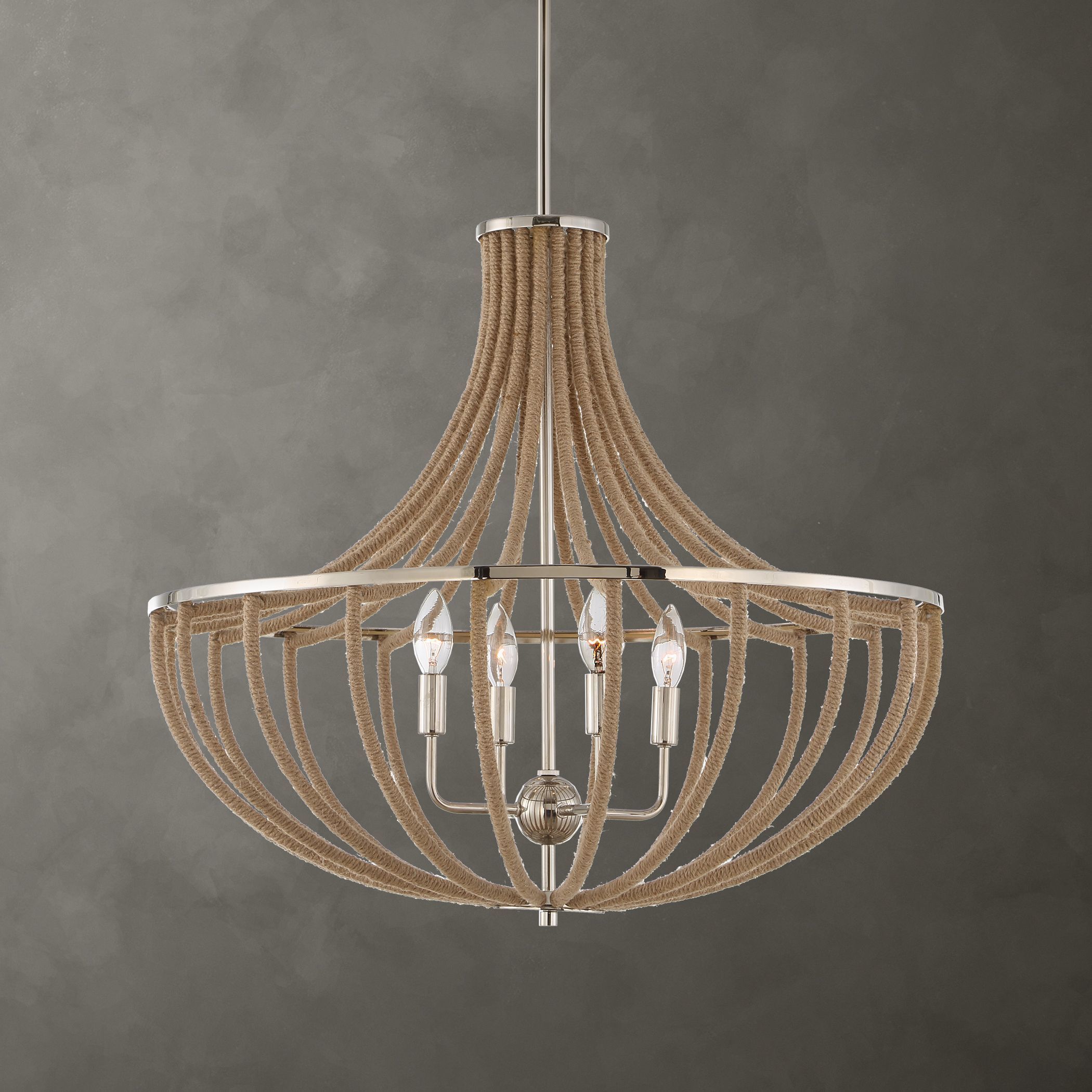 Lovelock 4 Light 27.5 inch Polished Nickel Chandelier Ceiling Light