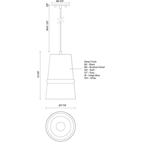 Castor 1 Light 7.88 inch White Pendant Ceiling Light