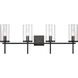 Oakland 4 Light 32.5 inch Black Vanity Light Wall Light