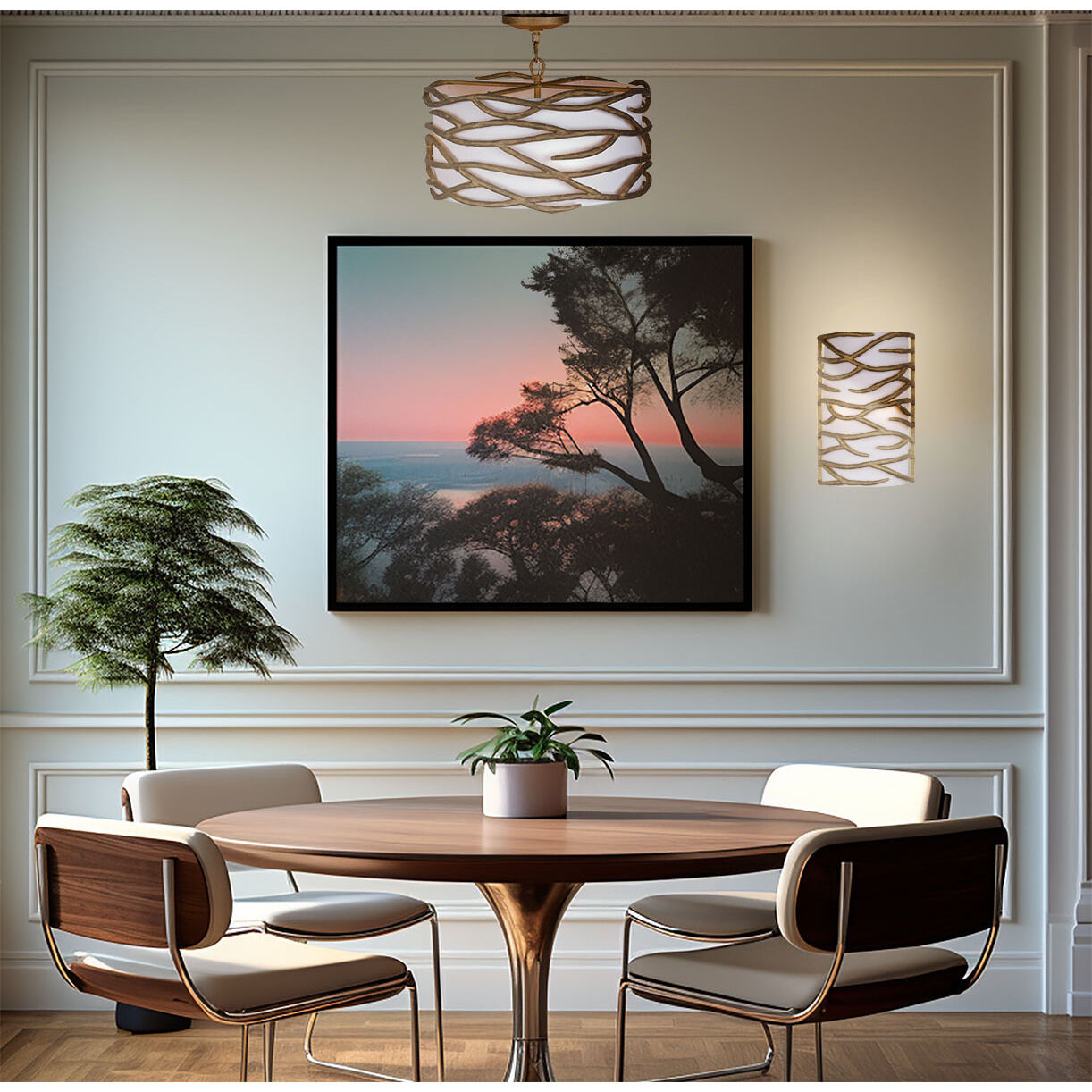 Branch Reality 2 Light 11 inch Textured Ashen Gold Wall Sconce Wall Light