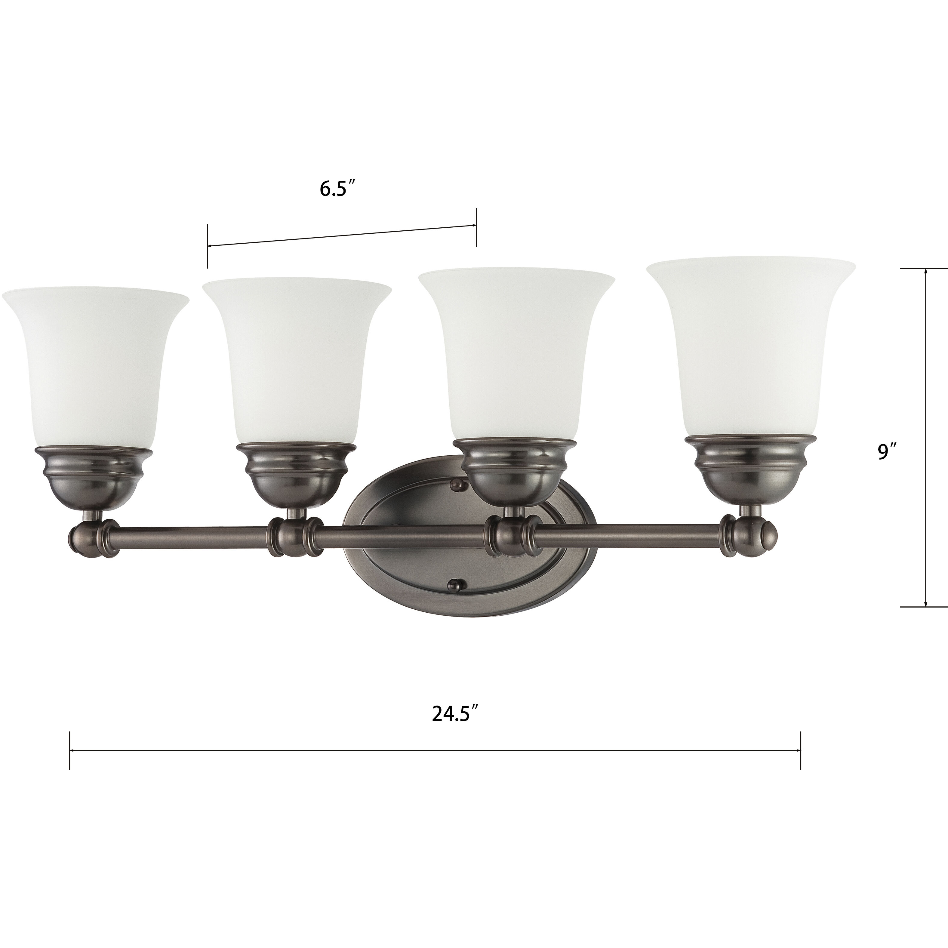 Bella 4 Light 24.5 inch Oil Rubbed Bronze Vanity Light Wall Light