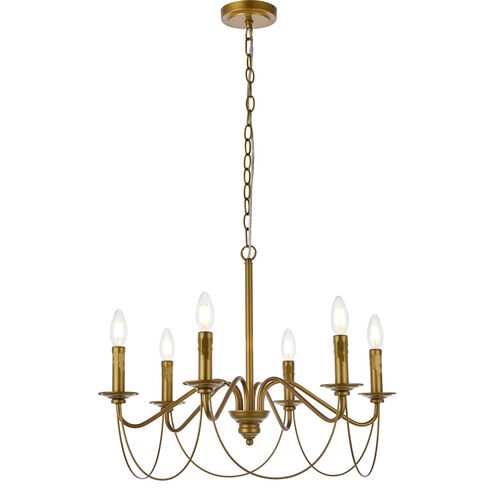 Westley 6 Light 24 inch Brass Pendant Ceiling Light