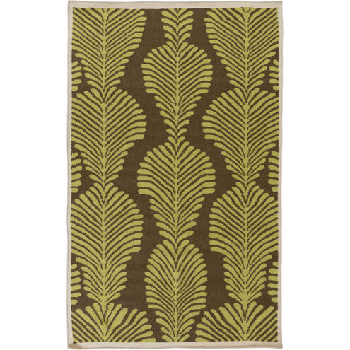 Nantes 96 X 60 inch Lime, Dark Brown, Khaki Rug