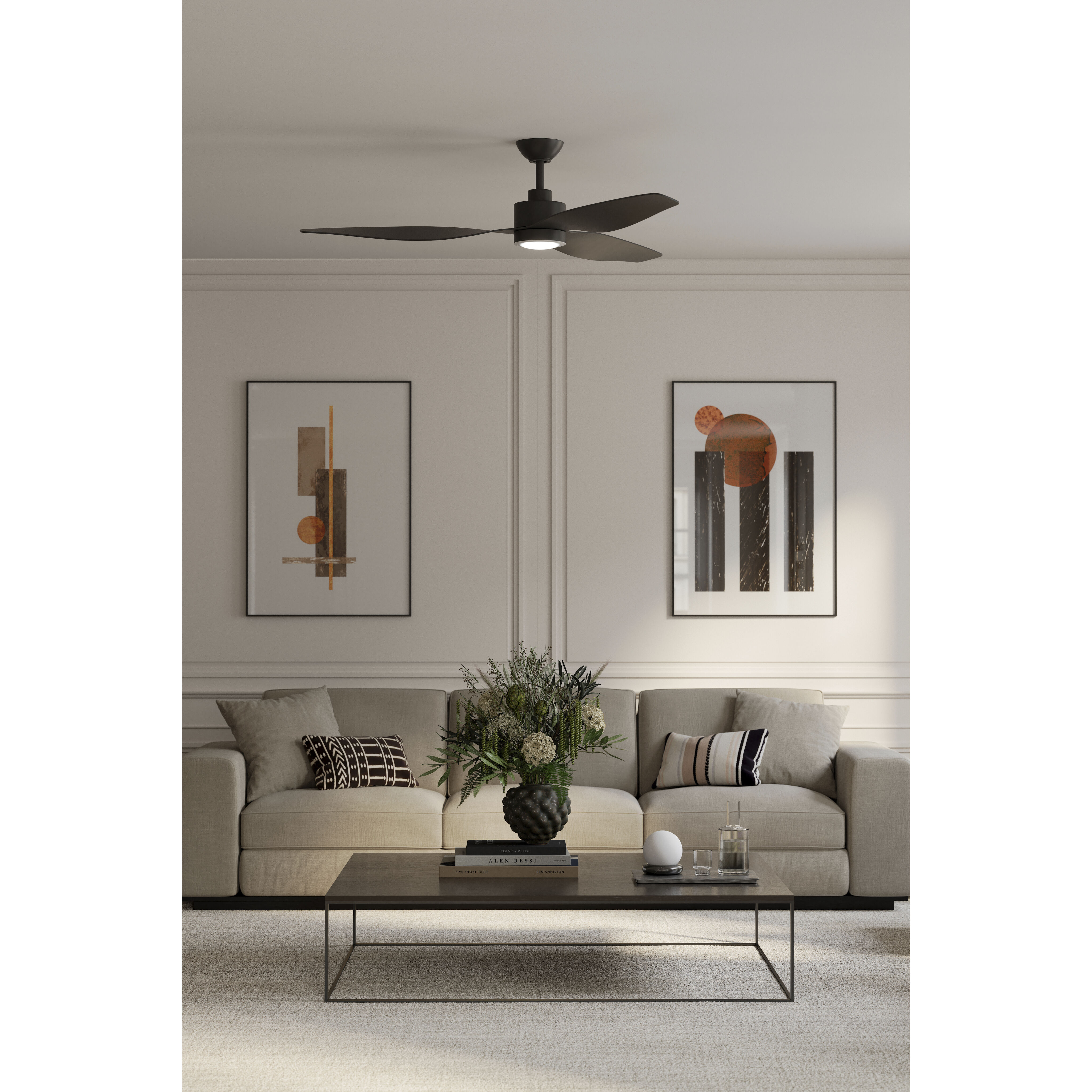 Norwynd 60 inch Coal Indoor/Outdoor Smart Ceiling Fan