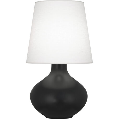 June 30.75 inch 150.00 watt Matte Obsidian Glaze Table Lamp Portable Light in Oyster Linen