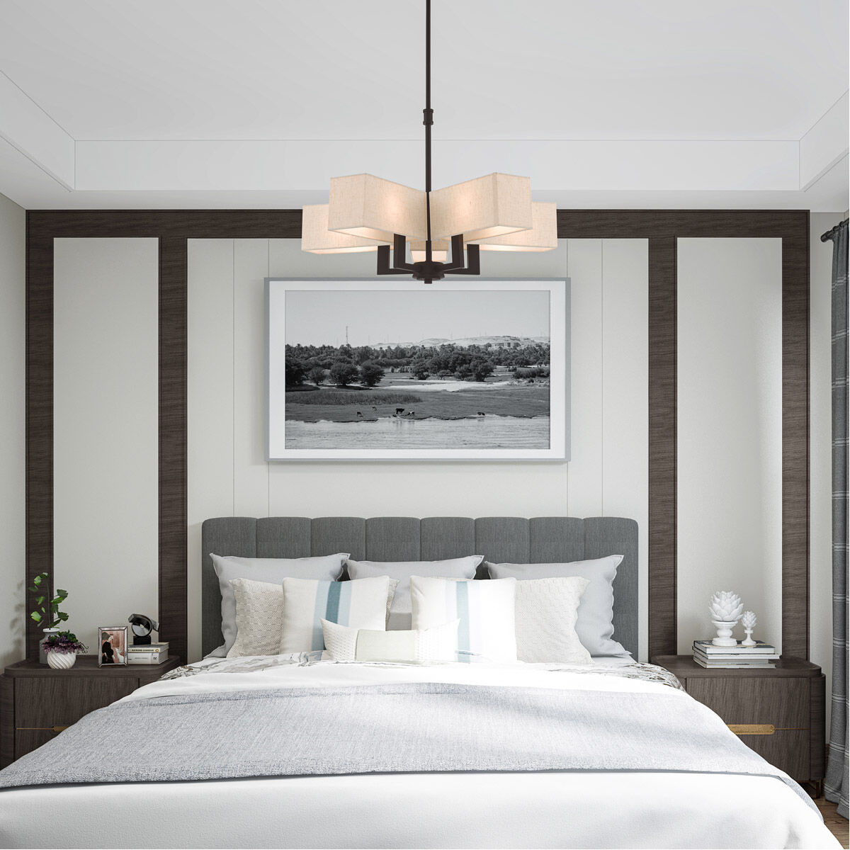 Rubix 5 Light 26 inch Bronze Chandelier Ceiling Light