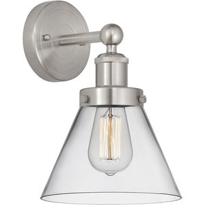 Cone 1 Light 7.75 inch Brushed Satin Nickel Sconce Wall Light