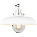 C&M by Chapman & Myers Wellfleet 17.75 inch 75 watt Matte White and Polished Nickel Task Sconce Wall Light in Matte White / Polished Nickel
