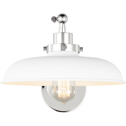 C&M by Chapman & Myers Wellfleet 17.75 inch 75 watt Matte White and Polished Nickel Task Sconce Wall Light in Matte White / Polished Nickel