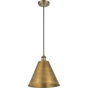 Ballston Cone LED 12 inch Brushed Brass Mini Pendant Ceiling Light