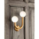 Happy LED 11.25 inch Natural Brass Wall Sconce Wall Light, Left Side