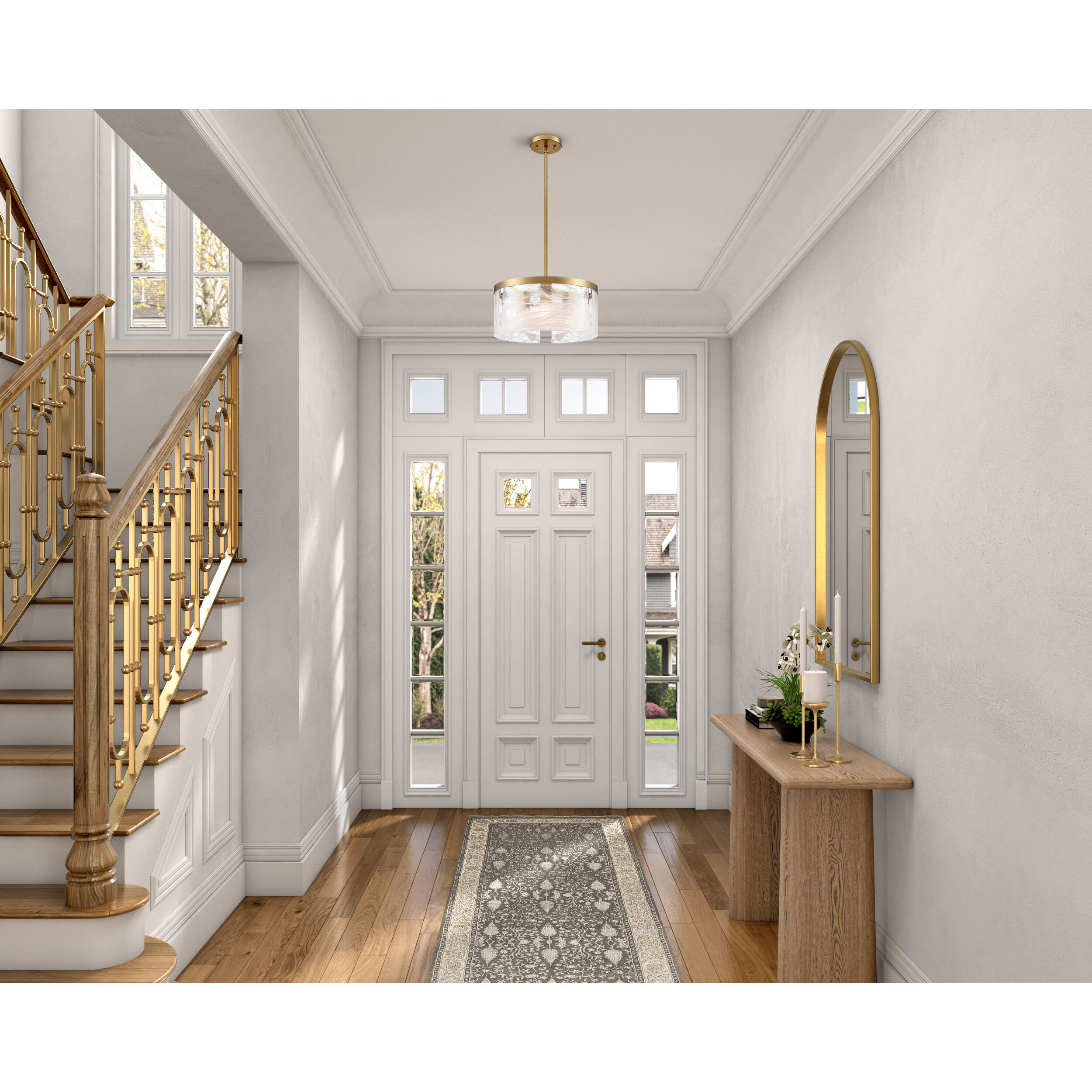 Skye 3 Light 15 inch Brushed Brass Pendant Ceiling Light