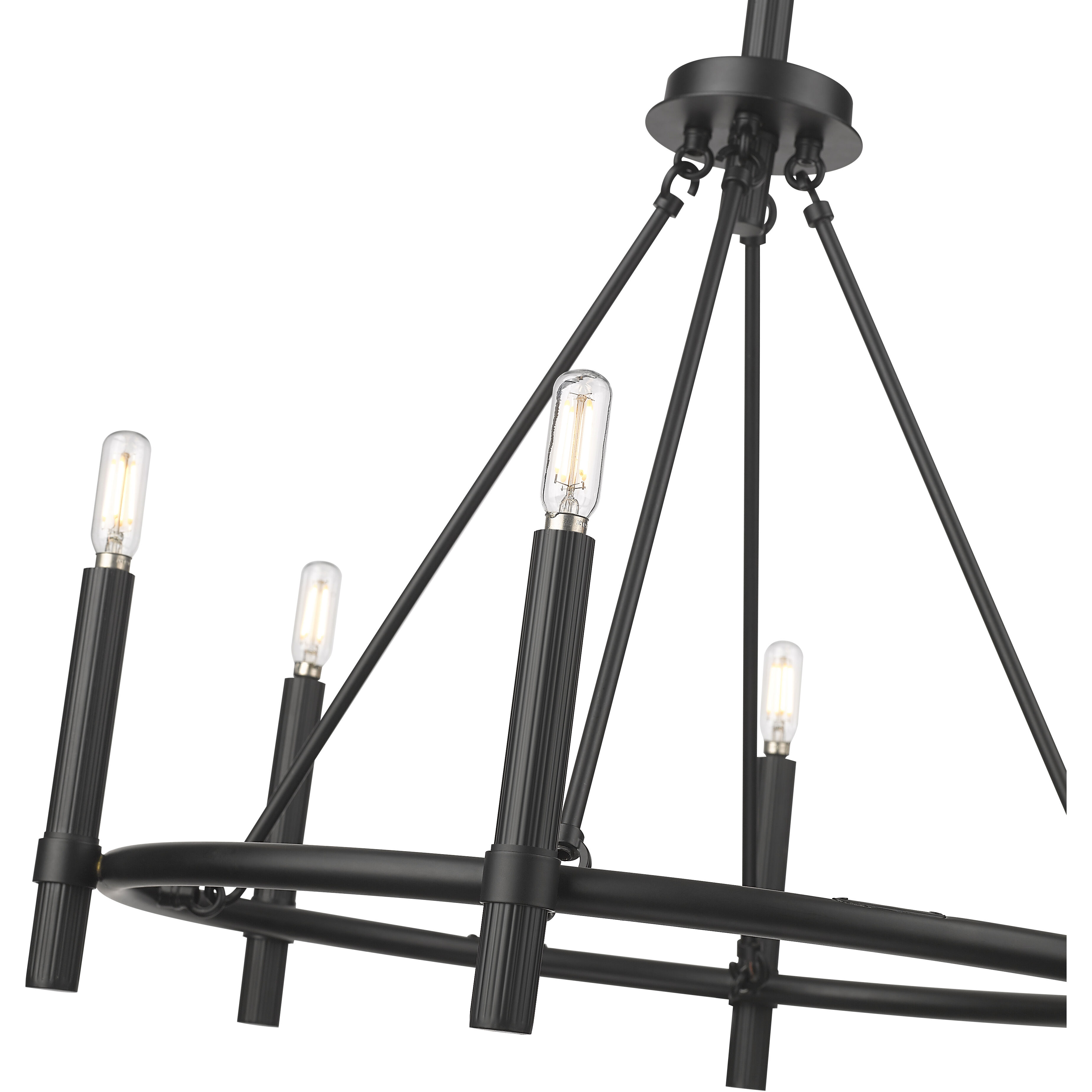 Skyva 6 Light 25 inch Matte Black Chandelier Ceiling Light