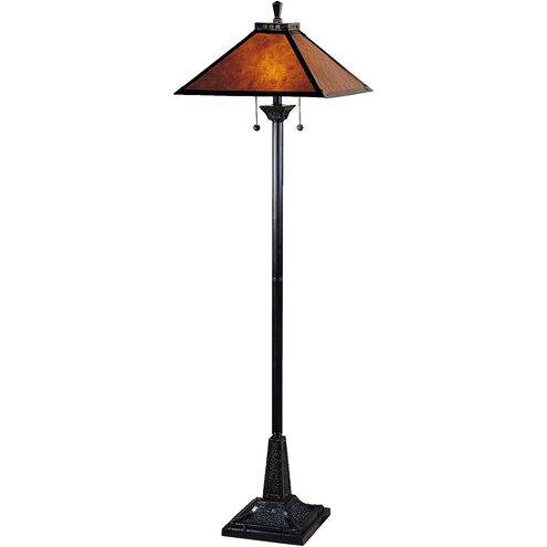 Evelyn 58 inch 75.00 watt Mica Bronze Floor Lamp Portable Light