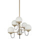 Alora Mood Alba 6 Light 32 inch Aged Gold/Opal Glass Chandelier Ceiling Light