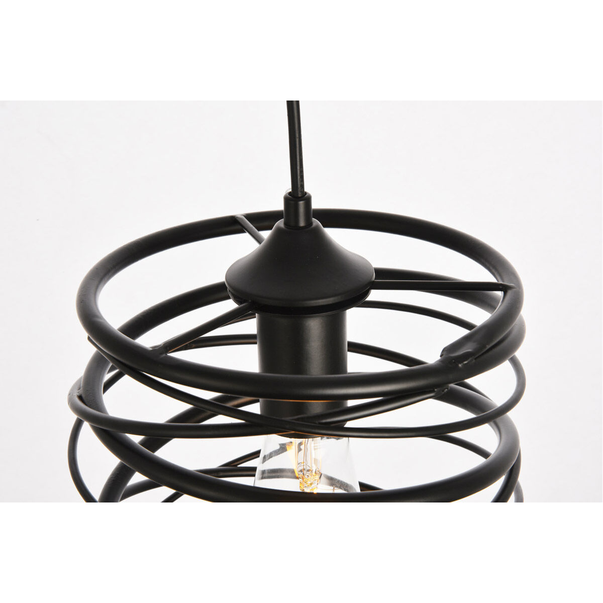 Hopper 1 Light 8 inch Black Pendant Ceiling Light