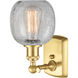 Ballston Belfast LED 6 inch Satin Gold Sconce Wall Light in Clear Crackle Glass, Ballston