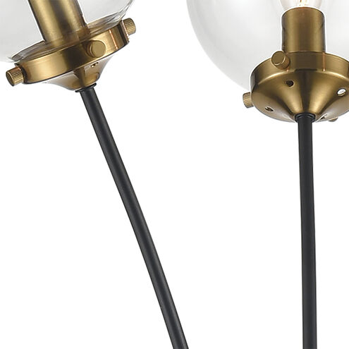 Boudreaux 64 inch 5.00 watt Matte Black with Aged Brass Floor Lamp Portable Light
