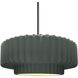 Radiance Collection - Pleated Tier Pendant Ceiling Light in Brushed Nickel, Black Cord, Replaceable Bulb, Pewter Green, 14.5W x 5.25H, Form+Finish+Function