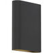 Lux Bi Wall Sconce Wall Light in Black
