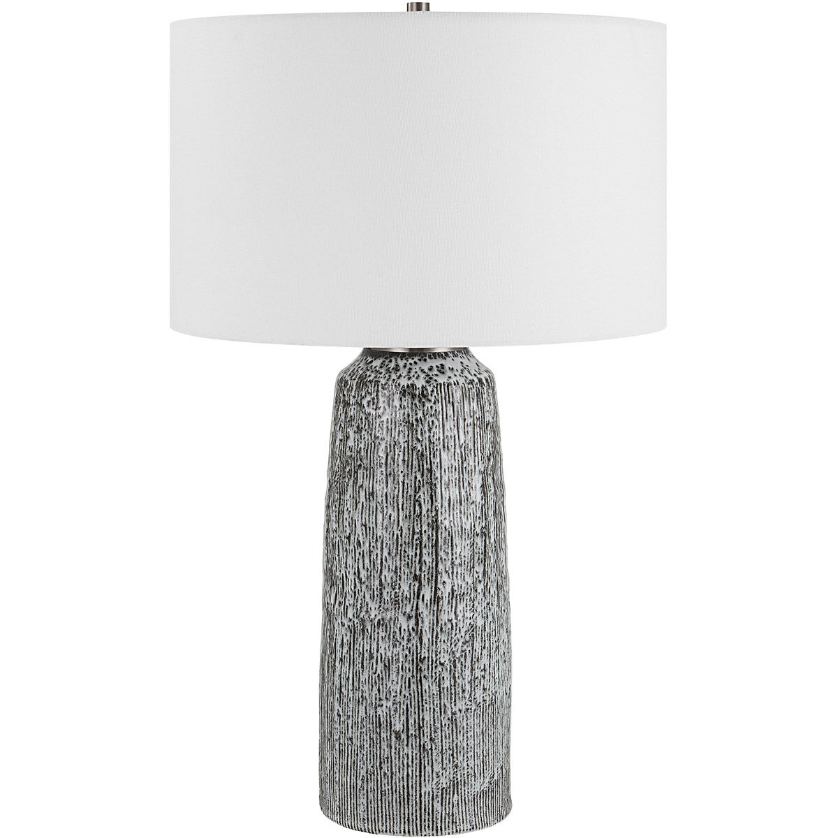 Static 27 inch 150.00 watt Black and White Glaze Table Lamp Portable Light