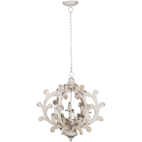 Country 4 Light 25.2 inch Vintage White Pendant Ceiling Light