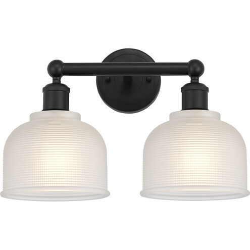 Edison Dayton 2 Light 15 inch Matte Black Bath Vanity Light Wall Light in White