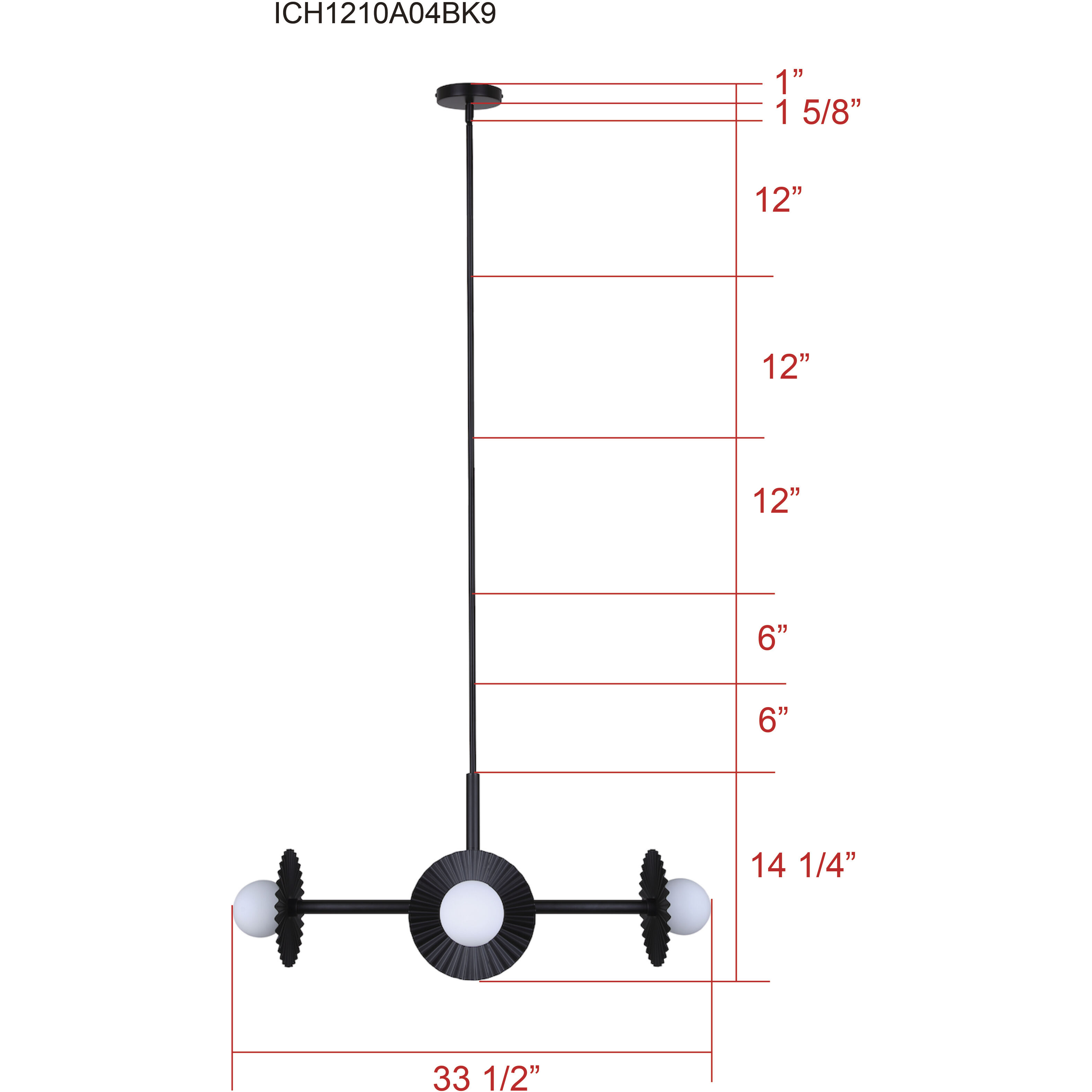 Payton 4 Light 16.88 inch Black Chandelier Ceiling Light