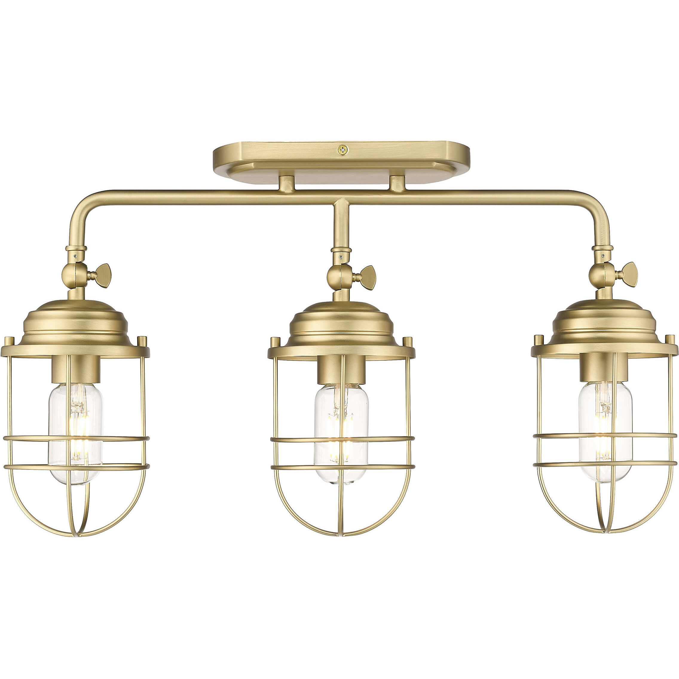 Seaport Vanity Wall Light in Brushed Champagne Brass