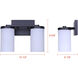 Britton 2 Light 12.5 inch Matte Black Vanity Fixture Wall Light