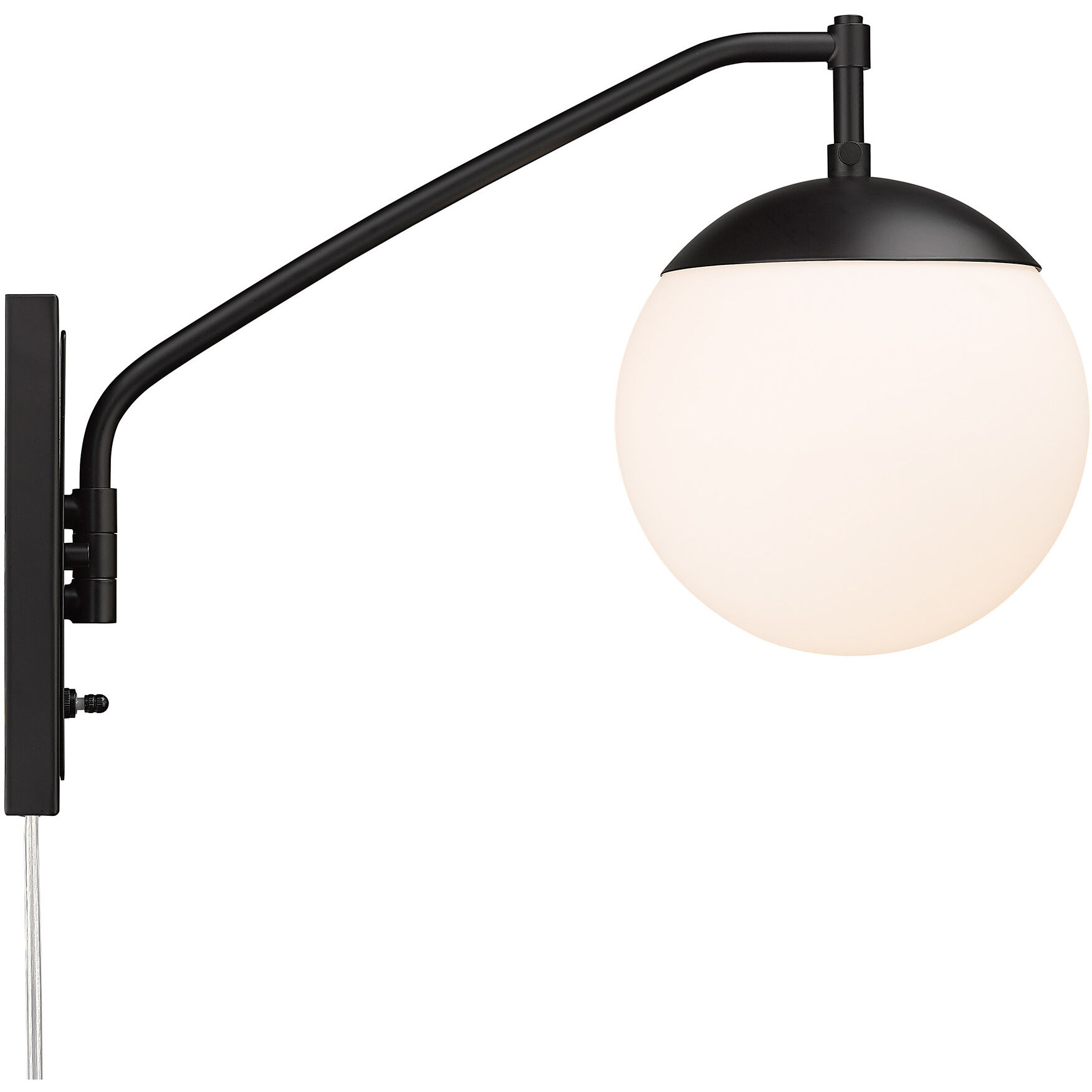 Glenn 1 Light 7.75 inch Matte Black Swing Arm Wall Lamp Wall Light
